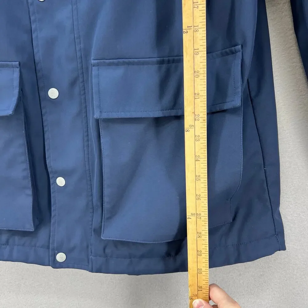 Roamers & Seekers Rain Jacket Men's L Blue Grey Globetrotter Log It Lined EUC - Picture 9 of 10